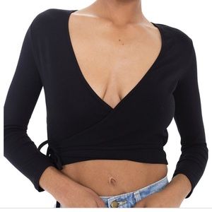 American Apparel Juliard Wrap crop top small